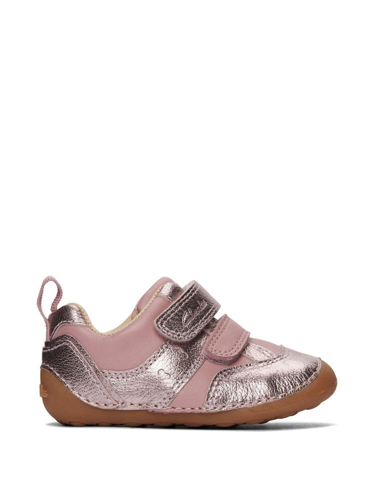 Clarks Pink Dusty Leather Tiny Sky Toddler Shoes - Image 1 of 7 Clarks Pink Dusty Leather Tiny Sky Toddler Shoes - Image 1 of 7
