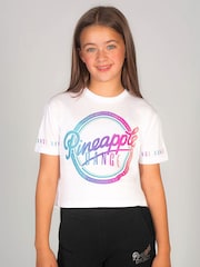 Pineapple White Logo Girls Crop T-Shirt - Image 1 of 5