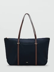 Mango Blue Shopper Bag With Double Handle - Image 1 of 4