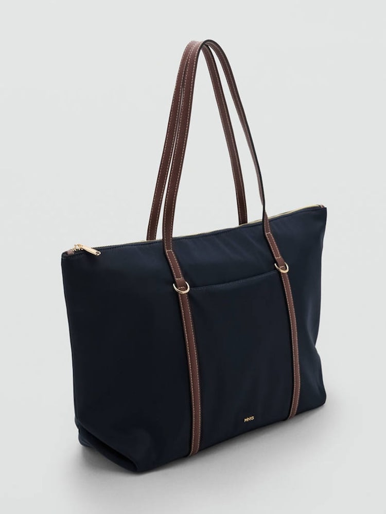 Mango Blue Shopper Bag With Double Handle - Image 2 of 4