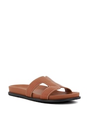 Dune London Brown Standard Fit Loupa Footbed Smart Slides - Image 6 of 8