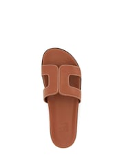Dune London Brown Standard Fit Loupa Footbed Smart Slides - Image 7 of 8