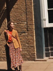 Boden Red Pleated Midi Skirt - Image 5 of 6