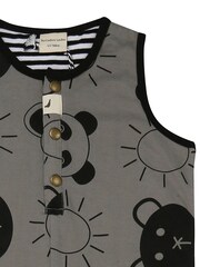 Turtledove London Grey Organic Cotton Tank Dungaree Beach Pals - Image 3 of 4