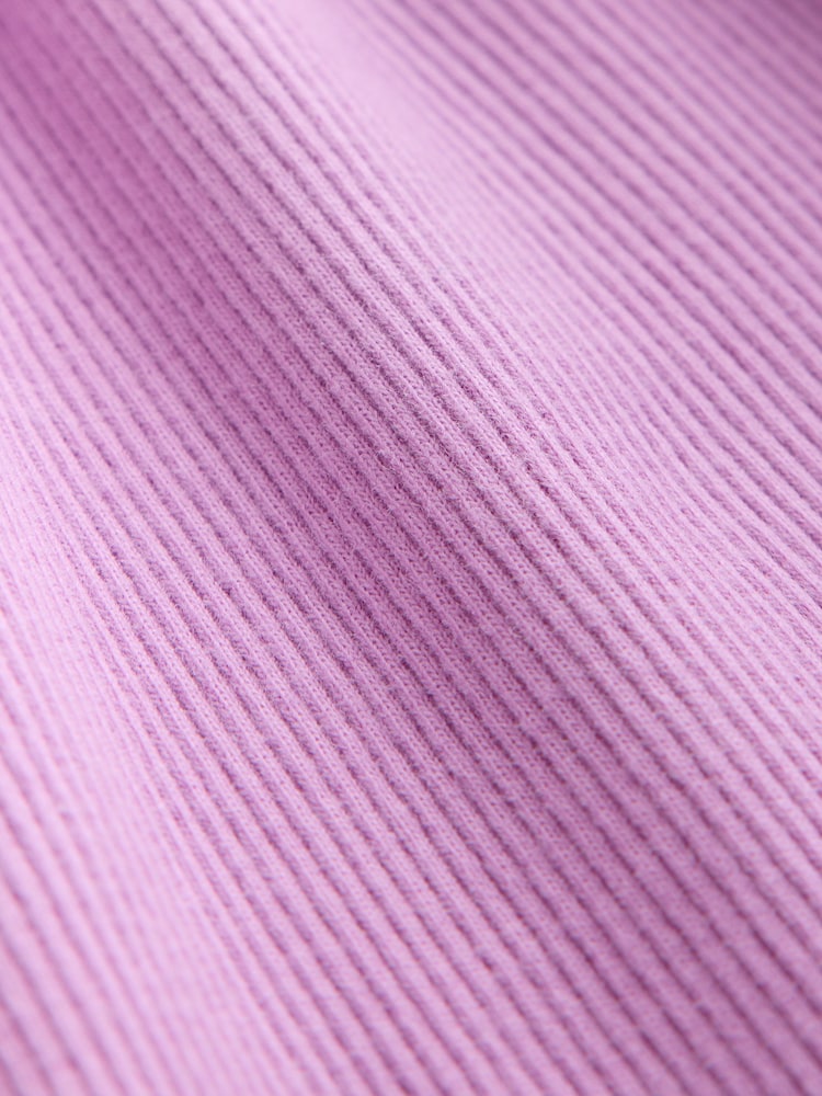 Lilac Bunny Embroidery Long Sleeve Ribbed Dress (3mths-7yrs) - Image 9 of 9