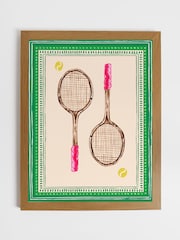 Joules Vintage Volley treinnrammet Print Veggkunst - Bilde 3 av 4