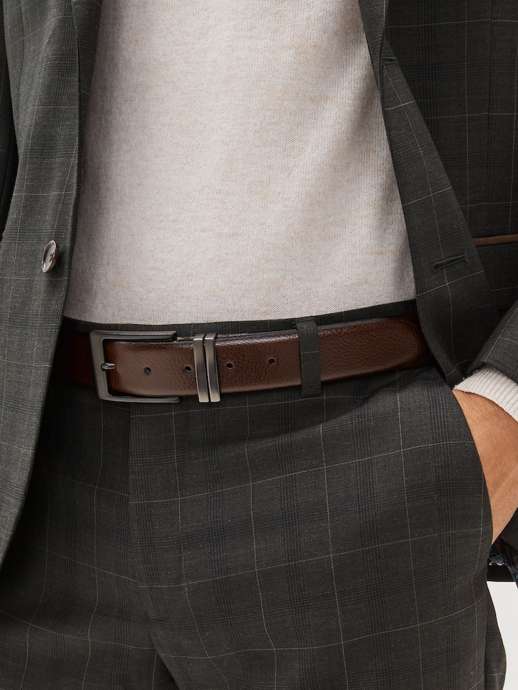Brown Signature Italian Leather Belt - Image 1 of 3