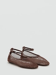 Mango Brown Mesh Ballet Flats - Image 2 of 4