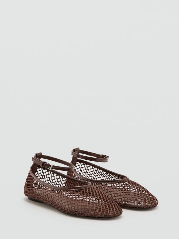 Mango Brown Mesh Ballet Flats - Image 2 of 4