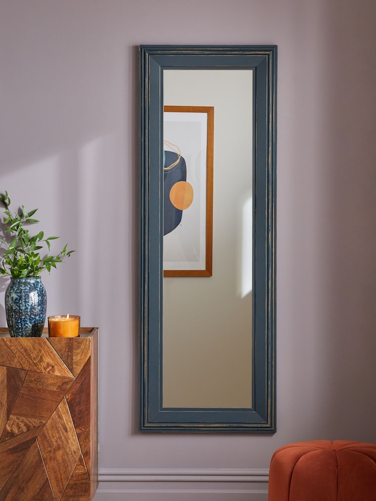 Navy Wolton Distressed Full Length Wall Mirror - Image 1 of 5