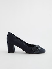 Navy Forever Comfort® Square Toe Bow Court Shoes - Image 2 of 6
