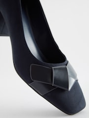 Navy Forever Comfort® Square Toe Bow Court Shoes - Image 4 of 6