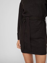 VILA Black Long Sleeve High Neck Cosy Jumper Dress - Image 4 of 5