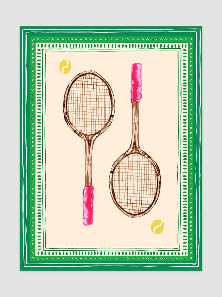 Joules Vintage Volley Print Wall Art - Image 1 sur 2