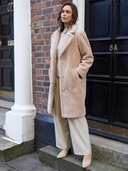 Threadbare Brown Borg Single Breasted Overcoat - Image 3 of 4