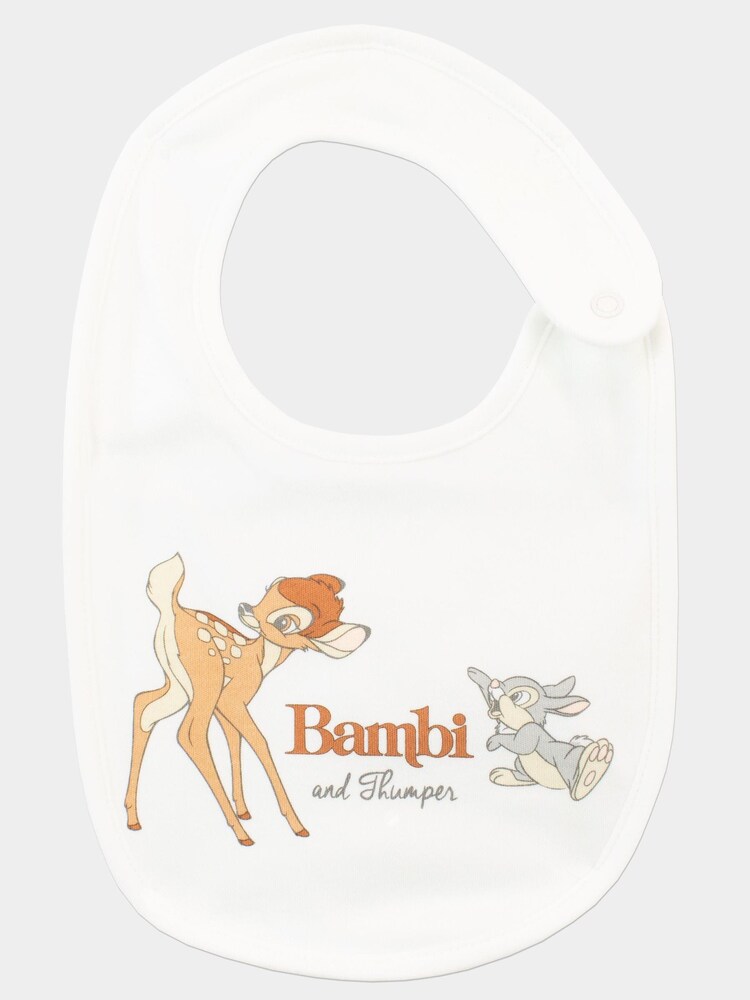 Character White Bambi 4 Piece Baby Sleepsuit Bodysuit Hat And Bib Set - Image 4 of 5