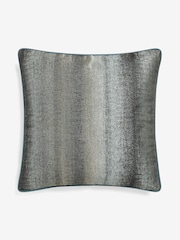 Teal Blue Metallic Stripe Cushion - Image 3 of 4