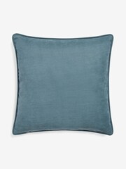 Teal Blue Metallic Stripe Cushion - Image 4 of 4