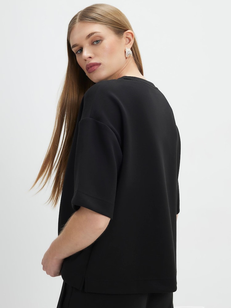 River Island Black Short Sleeve Premium Boxy T-Shirt - Image 4 of 4