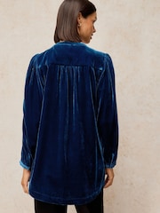White Stuff Blue Lana Velvet Tunic - Image 2 of 6
