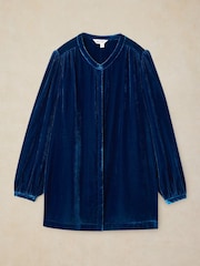 White Stuff Blue Lana Velvet Tunic - Image 5 of 6