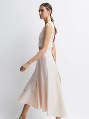 Reiss Nude Rebecca Fitted High Rise Midi Skirt - Image 4 of 6