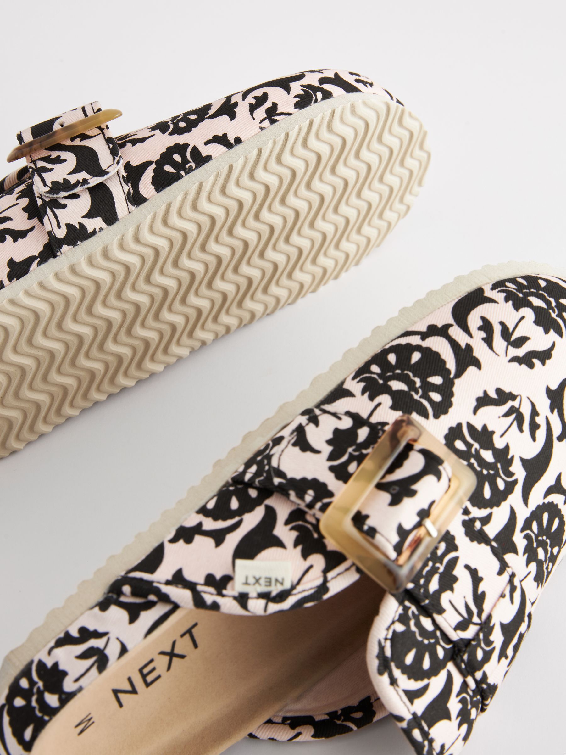 Buy Monochrome Footbed Mule Slippers from Next Luxembourg