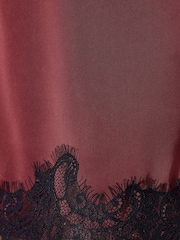 Friends Like These Brown Satin Lace Hem Mini Skirt - Image 5 of 5