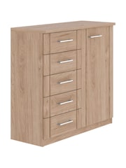 Wiemann Holm Oak Torquay Chest of 5 Drawer Wide Drawers - Image 1 of 2