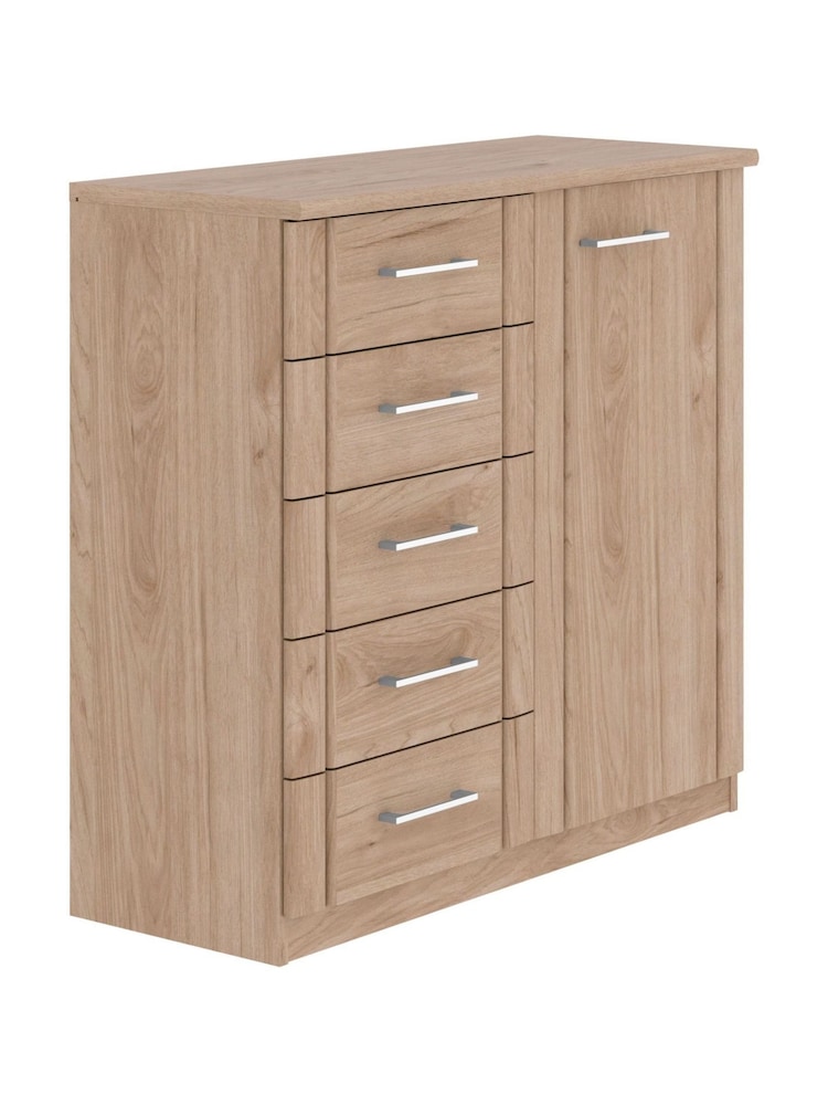 Wiemann Holm Oak Torquay Chest of 5 Drawer Wide Drawers - Image 1 of 2