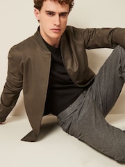 Khaki Green Smart Bomber Jacket - Image 1 of 10