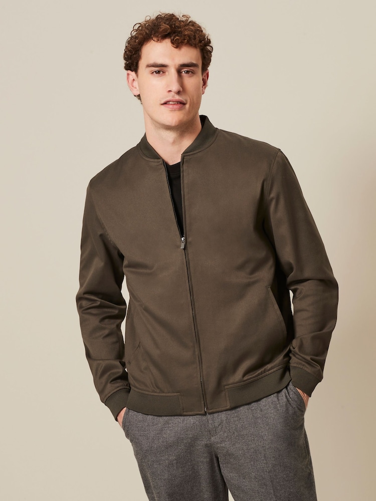 Khaki Green Smart Bomber Jacket - Image 2 of 10