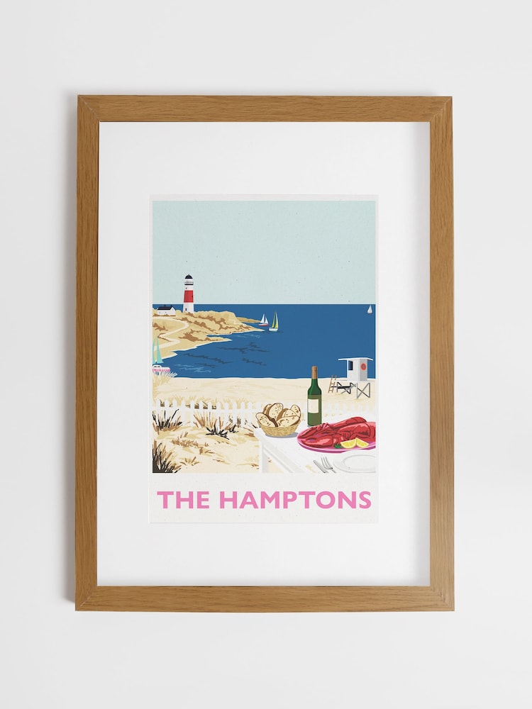 Joules Multi Happily Hamptons Wood Mounted Framed Print Wall 53 x 73cm Art - Image 2 of 4 Joules Multi Happily Hamptons Wood Mounted Framed Print Wall 53 x 73cm Art - Image 2 of 4