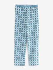 Blue Geo Short Sleeve 100% Cotton Pyjamas - Image 7 of 8