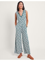 Monsoon Blue Rosana Print Jumpsuit - Image 1 of 5