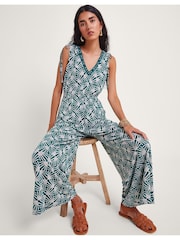 Monsoon Blue Rosana Print Jumpsuit - Image 3 of 5