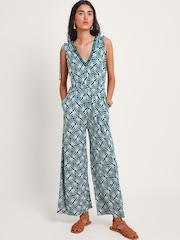Monsoon Blue Rosana Print Jumpsuit - Image 5 of 5