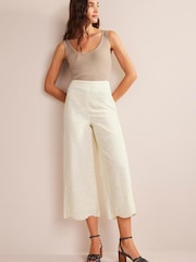 Boden Cream Embroidered Wide Leg Trousers - Image 3 of 5