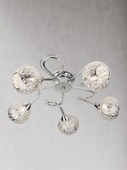 Searchlight Chrome Regal 5 Light Flush Ceiling Light - Image 1 of 3