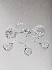 Searchlight Chrome Regal 5 Light Flush Ceiling Light - Image 2 of 3