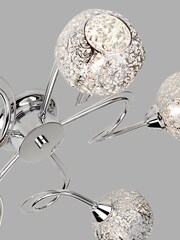 Searchlight Chrome Regal 5 Light Flush Ceiling Light - Image 3 of 3