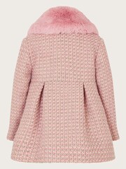 Monsoon Grey Baby Tweed Faux Fur Collar Coat - Image 2 of 4