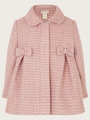Monsoon Grey Baby Tweed Faux Fur Collar Coat - Image 3 of 4