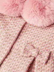 Monsoon Grey Baby Tweed Faux Fur Collar Coat - Image 4 of 4