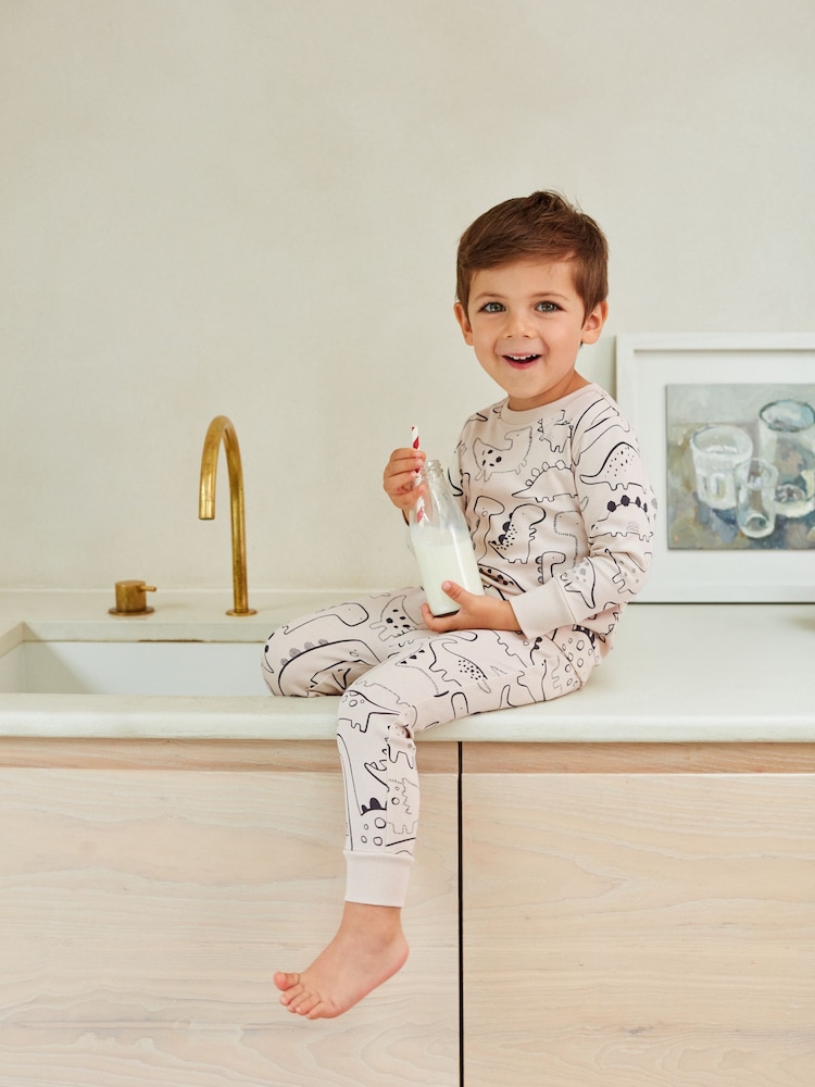 Neutral/Schwarz/Dinosaurier - Kuschelpyjamas 3er-Pack (9Monate–10Jahre) - Bild 2 von 10 Neutral/Schwarz/Dinosaurier - Kuschelpyjamas 3er-Pack (9Monate–10Jahre) - Bild 2 von 10