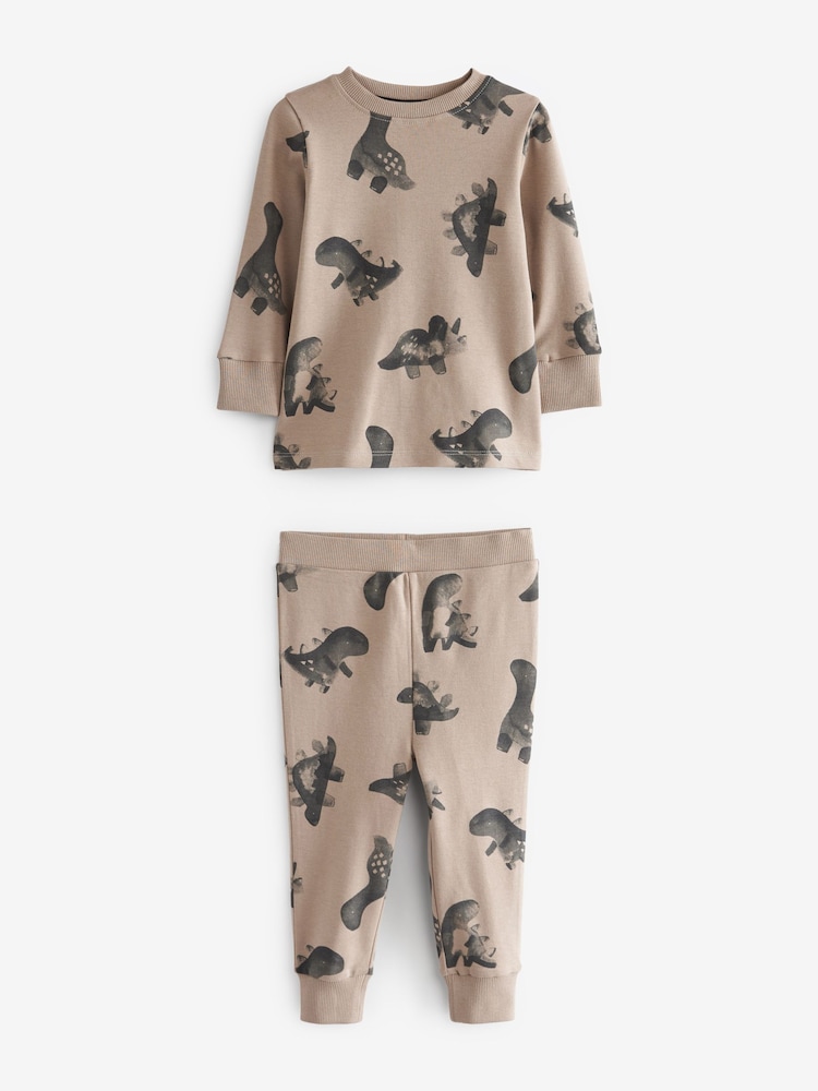 Neutral/Black Dinosaur 3 Pack Snuggle Pyjamas (9mths-10yrs) - Image 8 of 10