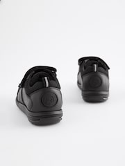 Schwarz - Gamer Schulschuhe aus Leder mit Klettverschluss - Bild 5 von 10
