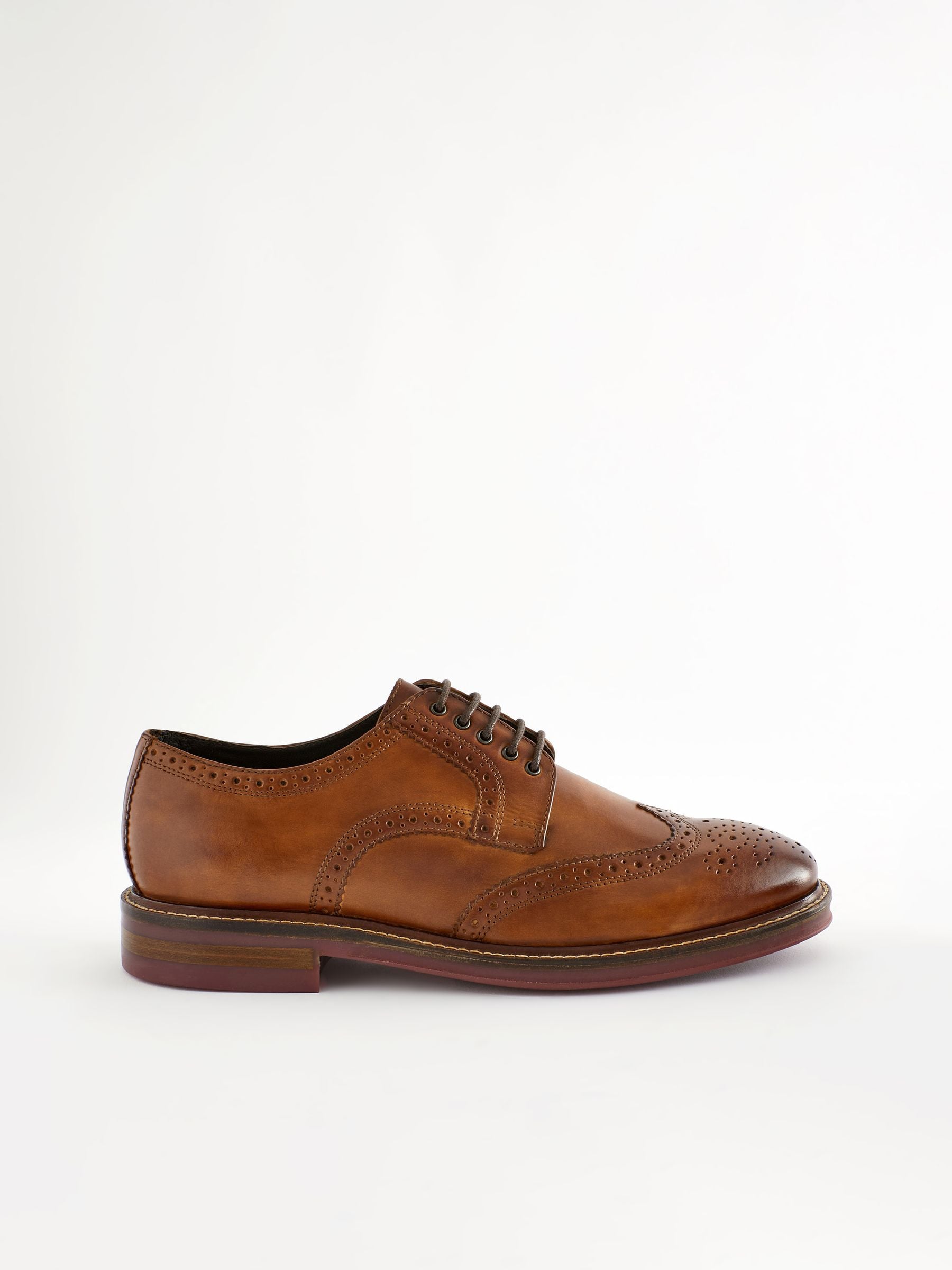 Buy Tan Brown Leather Contrast Sole Chunky Brogues Shoes from Next Luxembourg