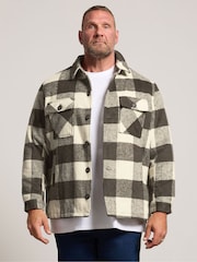 BadRhino Big & Tall Brown Check Shacket - Image 1 of 6