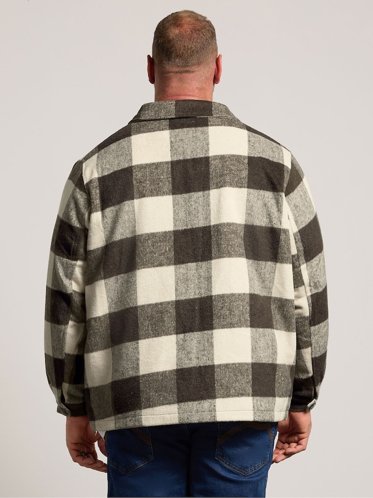 BadRhino Big & Tall Brown Check Shacket - Image 2 of 6